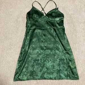 Green silk dress